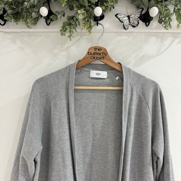 azul by moussy Grey Knit Long Cardigan Sweater Pockets XL - Picture 3 of 5